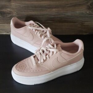Nike Court Vision Alta LTR Womens 10 Pink‎ Oxford Platform Sneakers Coquette